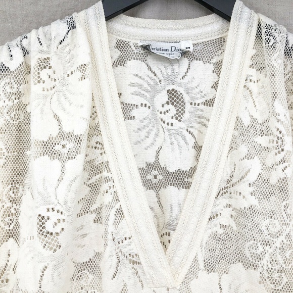 Dior Dresses & Skirts - Vintage CHRISTIAN DIOR Ivory Lace Caftan Dress